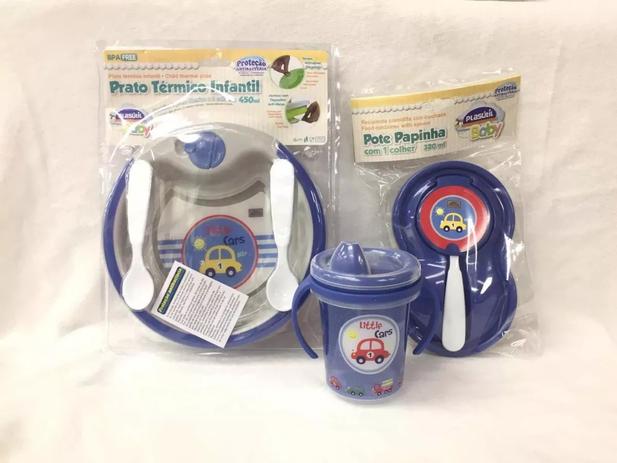 Kit prato termico, pote papinha copo carrinhos - Plasutil Menor preço em Kit prato termico, pote papinha copo carrinhos - Plasutil