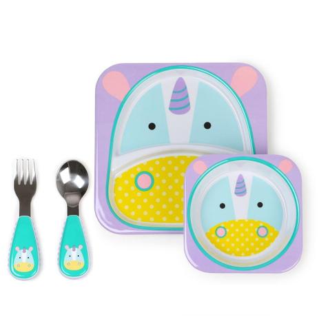 Menor preço em Kit Pratos e Talheres Zoo Unicórnio Skip Hop