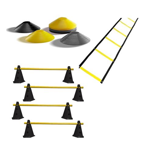 Kit Premium 1 Escada + 12 Half Cone + 8 Cones com Barreiras Funcional Rythmoon Menor preço em Kit Premium 1 Escada + 12 Half Cone + 8 Cones com Barreiras Funcional Rythmoon