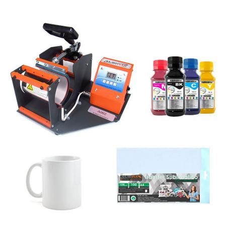Kit Prensa para Caneca Mecolour +10 canecas + Insumos 220v - Kit sublimação Menor preço em Kit Prensa para Caneca Mecolour +10 canecas + Insumos 220v - Kit sublimação