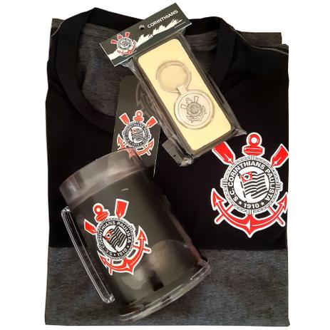 Kit Presente Corinthians - Camisa / Caneca / Chaveiro Menor preço em Kit Presente Corinthians - Camisa / Caneca / Chaveiro