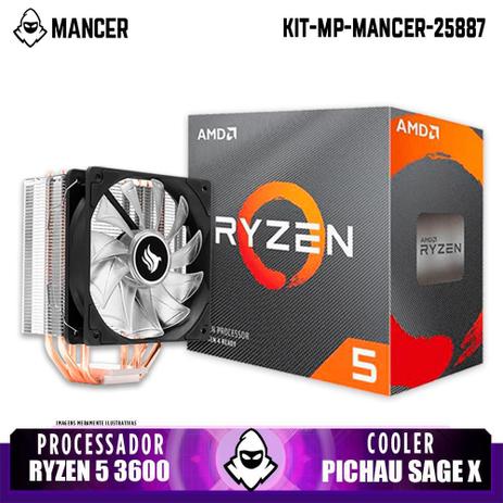 Kit Processador AMD Ryzen 5 3600 + Cooler Pichau Sage X - Mancer Menor preço em Kit Processador AMD Ryzen 5 3600 + Cooler Pichau Sage X - Mancer