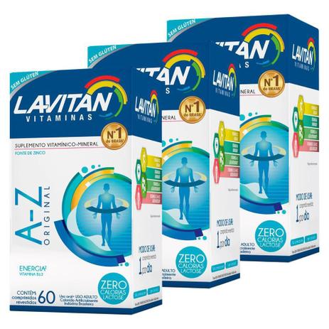 Kit Promocional 3 Lavitan A-z Polivitamínico 60 Comprimidos - Cimed Menor preço em Kit Promocional 3 Lavitan A-z Polivitamínico 60 Comprimidos - Cimed