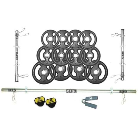 Kit Promocional Completo Anilhas e Barras + Luva + Hand Grip - Rlm store Menor preço em Kit Promocional Completo Anilhas e Barras + Luva + Hand Grip - Rlm store