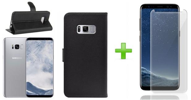 Kit Proteção Capa Carteira Preta e Película Plana Vidro Temperado - Samsung Galaxy S8 Plus SM-G955FD 6.2” Menor preço em Kit Proteção Capa Carteira Preta e Película Plana Vidro Temperado - Samsung Galaxy S8 Plus SM-G955FD 6.2”