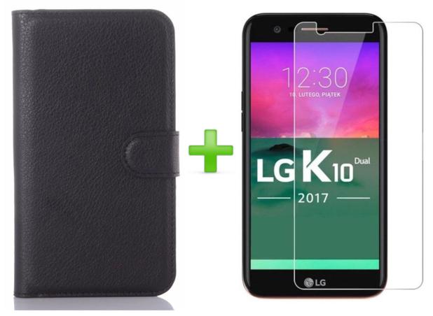 Kit Proteção Capa Carteira Preta e Película Vidro Temperado - LG K10 2017 Novo M250DS Tela 5.3” Menor preço em Kit Proteção Capa Carteira Preta e Película Vidro Temperado - LG K10 2017 Novo M250DS Tela 5.3”