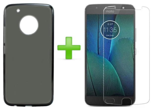 Kit Proteção Capa Case TPU Fumê e Película Vidro Temperado - Motorola Moto G5 Plus Xt1683 Tela 5.2” Menor preço em Kit Proteção Capa Case TPU Fumê e Película Vidro Temperado - Motorola Moto G5 Plus Xt1683 Tela 5.2”
