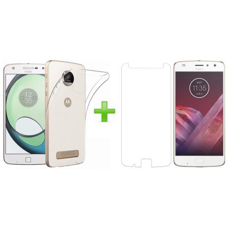 Kit Proteção Capa Case TPU Incolor e Película de Vidro Temperado - Moto Z2 Play XT1710-07 Tela 5.5” - Motorola Menor preço em Kit Proteção Capa Case TPU Incolor e Película de Vidro Temperado - Moto Z2 Play XT1710-07 Tela 5.5” - Motorola