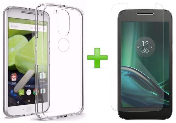Kit Proteção Capa Case TPU Transparente e Película Vidro Temperado - Moto G4 Xt1626 Xt1620 Tela 5.5” - Motorola Menor preço em Kit Proteção Capa Case TPU Transparente e Película Vidro Temperado - Moto G4 Xt1626 Xt1620 Tela 5.5” - Motorola