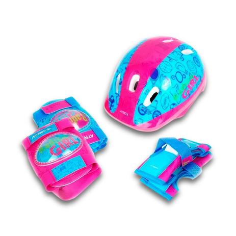 Kit Proteção Infantil Patins Skate Bicicleta Rollers - Rosa - Atrio Menor preço em Kit Proteção Infantil Patins Skate Bicicleta Rollers - Rosa - Atrio
