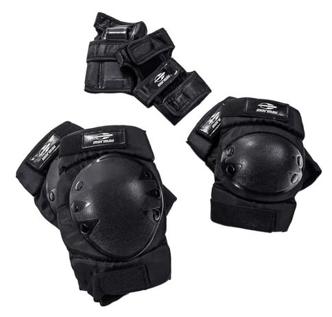 Kit Proteção Skate Mormaii com Joelheira Cotoveleira Munhequeira - Tamanho M - Preto Menor preço em Kit Proteção Skate Mormaii com Joelheira Cotoveleira Munhequeira - Tamanho M - Preto