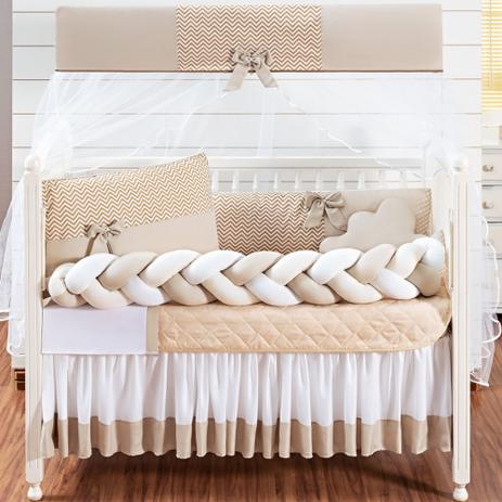 Kit Protetor Berço Americano Trançado Menino e Menina Laço Doce de Bebê Bege 12 peças LANÇAMENTO - L2M Menor preço em Kit Protetor Berço Americano Trançado Menino e Menina Laço Doce de Bebê Bege 12 peças LANÇAMENTO - L2M