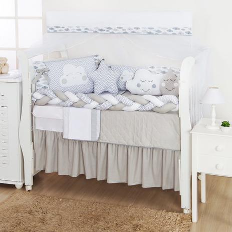 Kit Protetor Berço Completo Trança 12 Peças Nuvem - Textil Ibitinga Menor preço em Kit Protetor Berço Completo Trança 12 Peças Nuvem - Textil Ibitinga