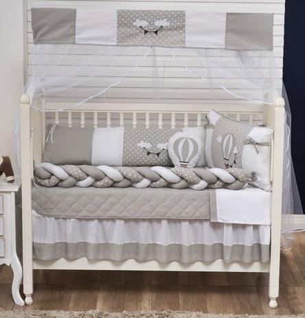Kit Protetor de Berço Menino e Menina Trança Balão + Saia de Berço 11 Peças - Cinza e Branco - Carinho Enxoval E Decoração Menor preço em Kit Protetor de Berço Menino e Menina Trança Balão + Saia de Berço 11 Peças - Cinza e Branco - Carinho Enxoval E Decoração