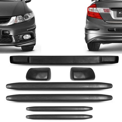 Kit Protetor de Para-Choque Dianteiro e Traseiro Honda New Civic 2010 a 2016 Preto 7 Peças - Sanfil Menor preço em Kit Protetor de Para-Choque Dianteiro e Traseiro Honda New Civic 2010 a 2016 Preto 7 Peças - Sanfil