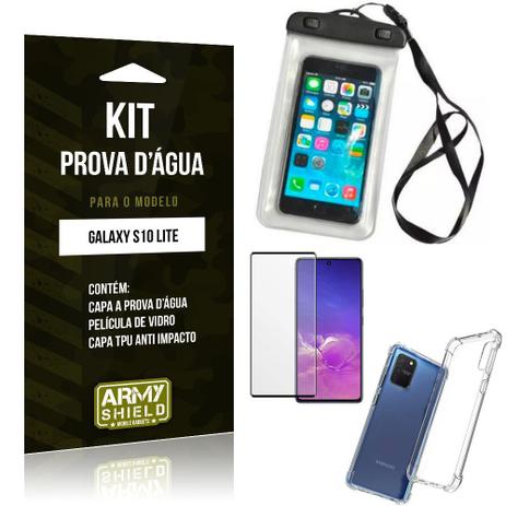 Kit Prova D'água Galaxy S10 Lite Capinha Prova D'água +Capa Anti Impacto  +Película 3D - Armyshield - Kit Capinha e Película para Celular - Magazine  Luiza