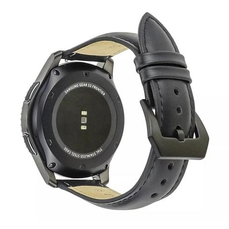 Kit Pulseira Samsung Gear S3 Frontier E Classic Couro Preto + Película Menor preço em Kit Pulseira Samsung Gear S3 Frontier E Classic Couro Preto + Película