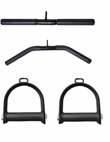 Kit Puxadores Musculação Academia Reto Curvo Puley Estribo - Kl master fitness Menor preço em Kit Puxadores Musculação Academia Reto Curvo Puley Estribo - Kl master fitness