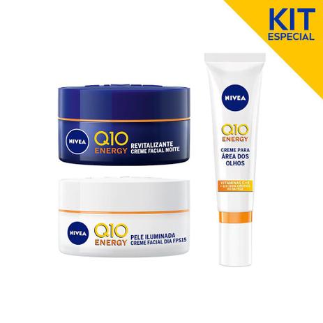 Kit Q10 Plus C + Olhos - Creme Facial Ant. Dia Q10 Plus C FPS15 50ml + Creme Facial Ant. Noite Q10 Plus C 50ml +Creme Ant. Olhos Q10 Plus C 15ml - Nivea Menor preço em Kit Q10 Plus C + Olhos - Creme Facial Ant. Dia Q10 Plus C FPS15 50ml + Creme Facial Ant. Noite Q10 Plus C 50ml +Creme Ant. Olhos Q10 Plus C 15ml - Nivea
