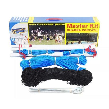Kit Quadra Vôlei Oficial Portátil - Master rede Menor preço em Kit Quadra Vôlei Oficial Portátil - Master rede