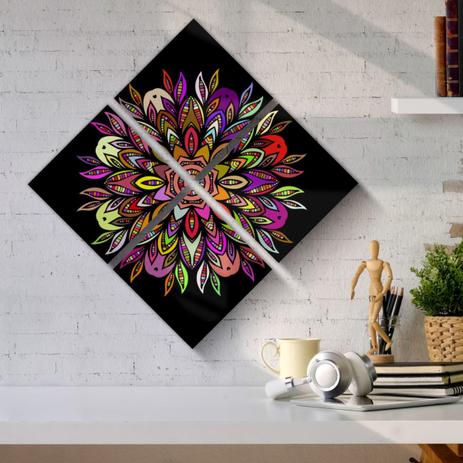 Kit Quadros Canvas 20x20cm Mandala Colorida - Synth decor é boa?