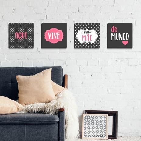 Kit Quadros Canvas 20x20cm Melhor Mãe do Mundo - Synth decor Menor preço em Kit Quadros Canvas 20x20cm Melhor Mãe do Mundo - Synth decor