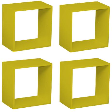 Kit Quarto Infantil 4 Nichos Cubo Vitra Kit Cubos Baby Siena Móveis Amarelo Menor preço em Kit Quarto Infantil 4 Nichos Cubo Vitra Kit Cubos Baby Siena Móveis Amarelo