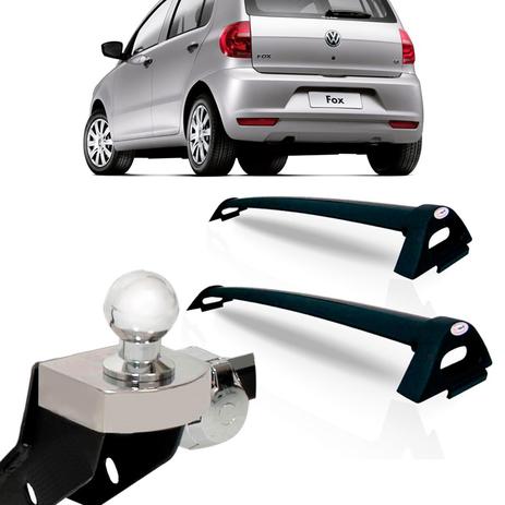 Kit Rack Teto Fox 2004 A 2017 Aluminio + Engate Fixo - Gedeval Menor preço em Kit Rack Teto Fox 2004 A 2017 Aluminio + Engate Fixo - Gedeval