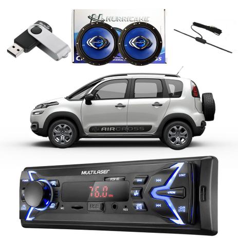 Kit Radio com alto falante pendrive e antena Aircross - Multilaser Menor preço em Kit Radio com alto falante pendrive e antena Aircross - Multilaser
