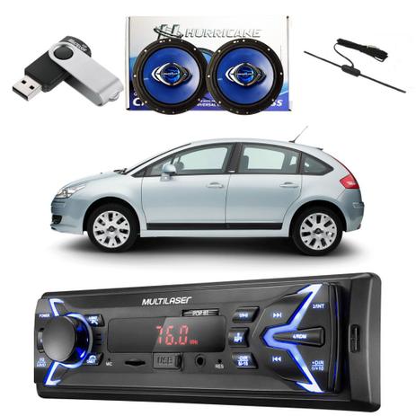 Kit Radio com alto falante pendrive e antena C4 - Multilaser Menor preço em Kit Radio com alto falante pendrive e antena C4 - Multilaser