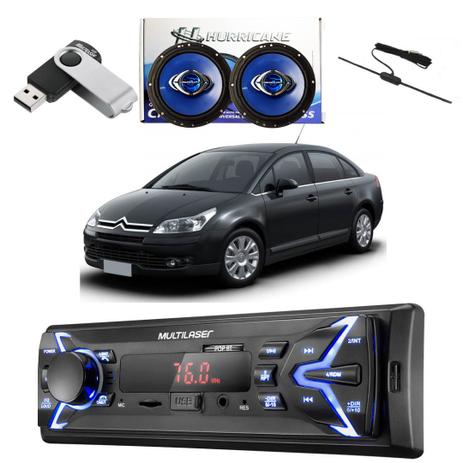 Kit Radio com alto falante pendrive e antena C4 Pallas - Multilaser Menor preço em Kit Radio com alto falante pendrive e antena C4 Pallas - Multilaser
