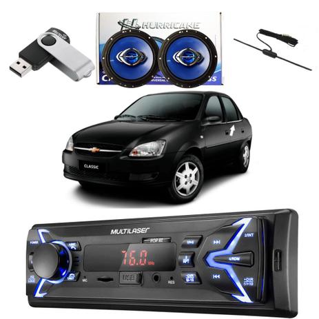 Kit Radio com alto falante pendrive e antena Classic - Multilaser Menor preço em Kit Radio com alto falante pendrive e antena Classic - Multilaser