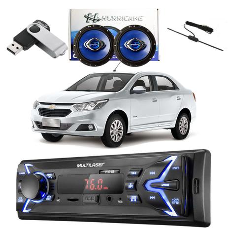 Kit Radio com alto falante pendrive e antena Cobalt - Multilaser Menor preço em Kit Radio com alto falante pendrive e antena Cobalt - Multilaser
