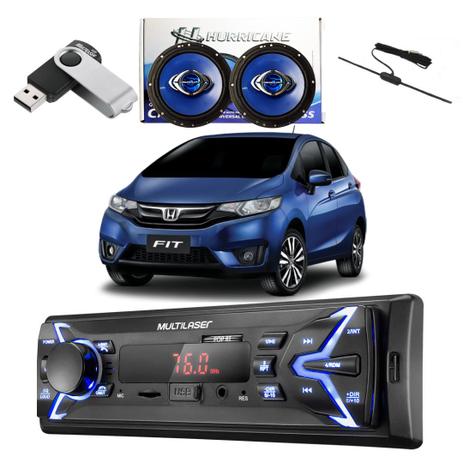 Kit Radio com alto falante pendrive e antena New Fit - Multilaser Menor preço em Kit Radio com alto falante pendrive e antena New Fit - Multilaser