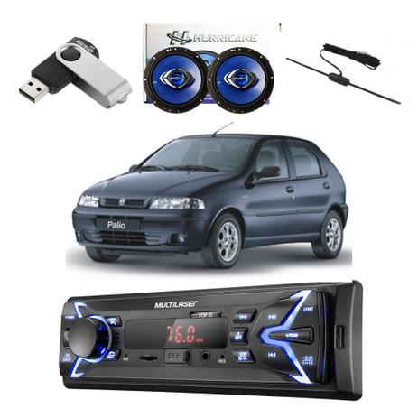 Kit Radio com alto falante pendrive e antena Palio - Multilaser Menor preço em Kit Radio com alto falante pendrive e antena Palio - Multilaser