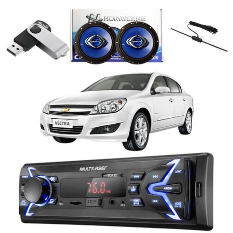 Kit Radio com alto falante pendrive e antena Vectra - Multilaser Menor preço em Kit Radio com alto falante pendrive e antena Vectra - Multilaser