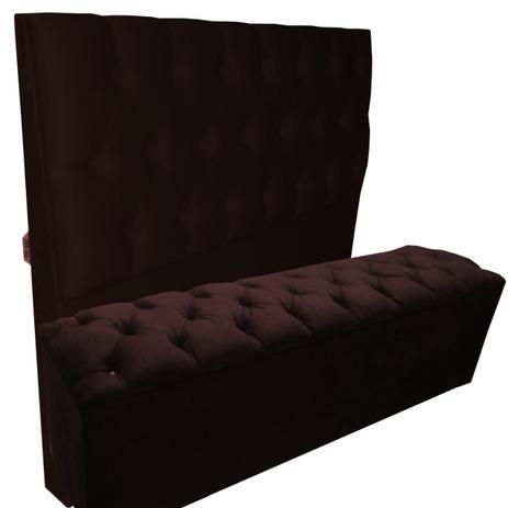 Kit Recamier e Cabeceira Las Vegas Capitone Luna Suede Liso Marrom Queen - Decorajá Menor preço em Kit Recamier e Cabeceira Las Vegas Capitone Luna Suede Liso Marrom Queen - Decorajá
