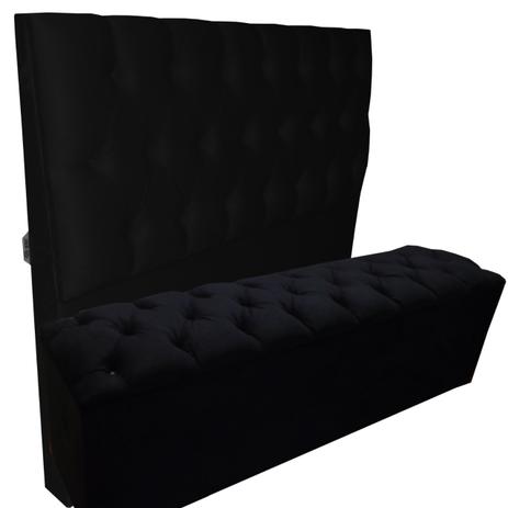 Kit Recamier e Cabeceira Las Vegas Capitone Luna Suede Liso Preto King - Decorajá Menor preço em Kit Recamier e Cabeceira Las Vegas Capitone Luna Suede Liso Preto King - Decorajá