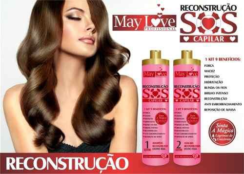 Kit Reconstrução May S.o.s Love Shampoo E Reconstrutor - May love Menor preço em Kit Reconstrução May S.o.s Love Shampoo E Reconstrutor - May love