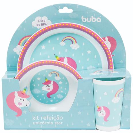 Kit Refeiçao 3 Peças Unicornio Star Buba Baby Para Meninas Menor preço em Kit Refeiçao 3 Peças Unicornio Star Buba Baby Para Meninas