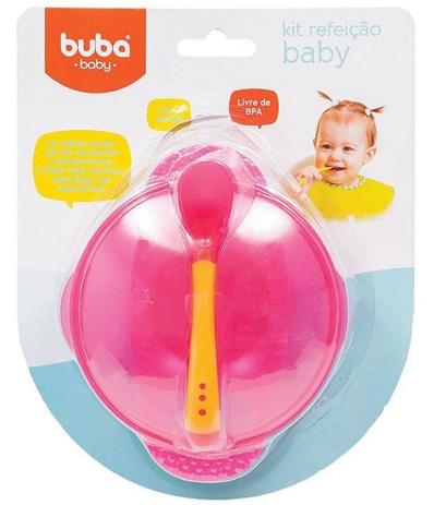 Kit Refeição Baby com Colher 5230 Rosa - Buba Menor preço em Kit Refeição Baby com Colher 5230 Rosa - Buba