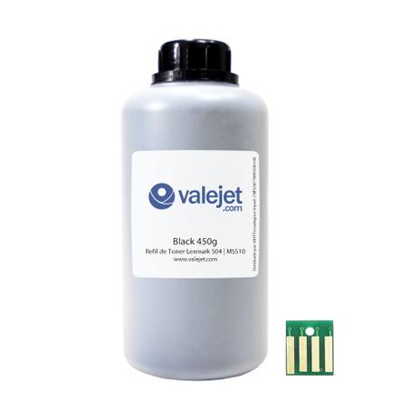 Kit Refil de Toner e Chip Lexmark MS610 MS510 410 504 450g - Valejet Menor preço em Kit Refil de Toner e Chip Lexmark MS610 MS510 410 504 450g - Valejet
