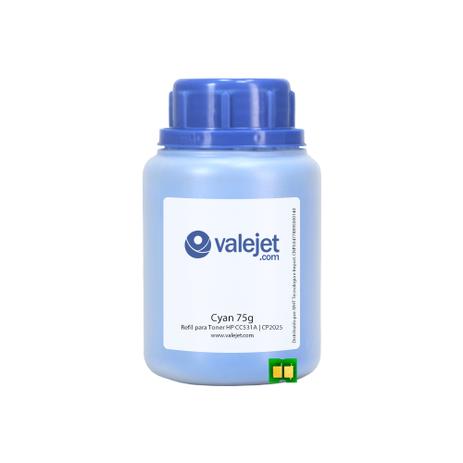 Kit Refil de Toner e Chip para HP CC531A CP2025 CM2320 Cyan 75g - Valejet Menor preço em Kit Refil de Toner e Chip para HP CC531A CP2025 CM2320 Cyan 75g - Valejet