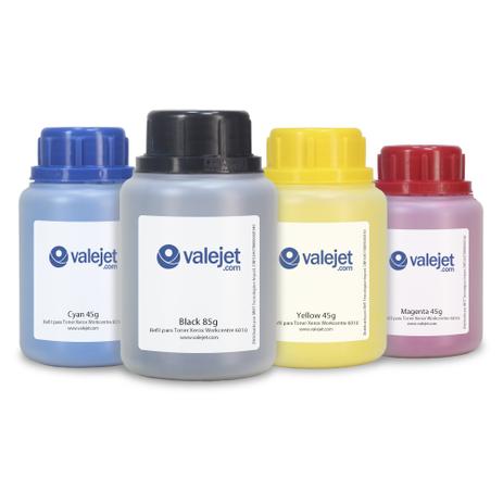 Kit Refil de Toner para Xerox Workcentre 6015 Phaser 6000 CMYK - Valejet Menor preço em Kit Refil de Toner para Xerox Workcentre 6015 Phaser 6000 CMYK - Valejet