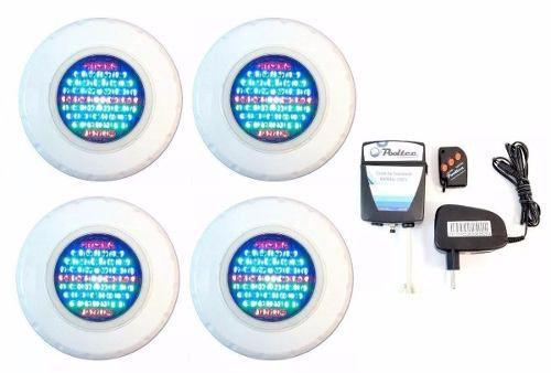 Kit Refletor para Piscina 4 Led 45 Colorido + Comando Pooltec Menor preço em Kit Refletor para Piscina 4 Led 45 Colorido + Comando Pooltec