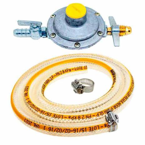 Kit Regulador Valvula Gas Fogao Com Mangueira 1,25 Mt - Delta Menor preço em Kit Regulador Valvula Gas Fogao Com Mangueira 1,25 Mt - Delta