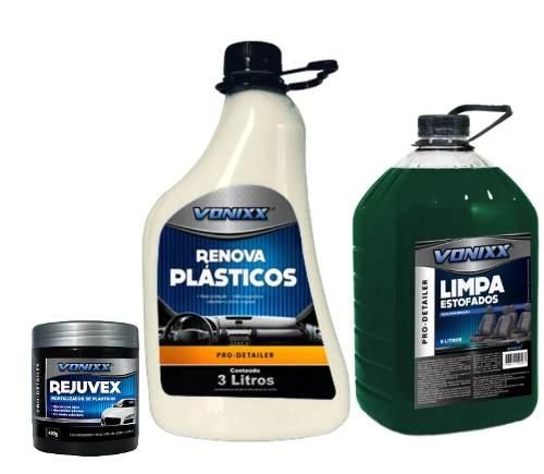 Kit Rejuvex Renova Plasticos 3 L Limpa Estofados 5l Vonixx Menor preço em Kit Rejuvex Renova Plasticos 3 L Limpa Estofados 5l Vonixx