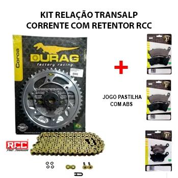 Kit relação durag transalp 700 corrente rcc c/ retentor + jogo de pastilhas com abs Menor preço em Kit relação durag transalp 700 corrente rcc c/ retentor + jogo de pastilhas com abs