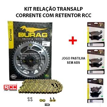 Kit relação durag transalp 700 corrente rcc c/ retentor + jogo de pastilhas sem abs Menor preço em Kit relação durag transalp 700 corrente rcc c/ retentor + jogo de pastilhas sem abs