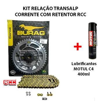 Kit relação durag transalp 700 corrente rcc c/ retentor + motul c4 400ml Menor preço em Kit relação durag transalp 700 corrente rcc c/ retentor + motul c4 400ml